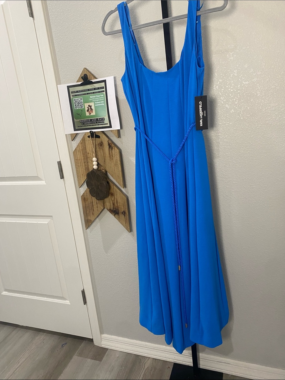 Karl Lagerfeld Vibrant Blue Maxi Dress with Rope Tie STUNNING๐ - Picture 7 of 12